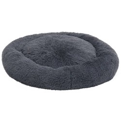 vidaXL Hunde- und Katzenkissen Waschbar Dunkelgrau 70x70x15cm Plüsch  
