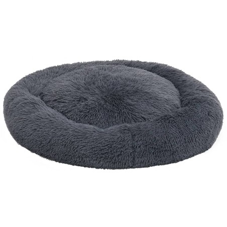 vidaXL Hunde- und Katzenkissen Waschbar Dunkelgrau 70x70x15cm Plüsch  