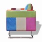 vidaXL Würfel-Sessel mit verchromten Füßen Patchwork-Design Stoff vidaXL Würfel-Sessel mit verchromten Füßen Patchwork-Design Stoff