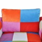 vidaXL Würfel-Sessel mit verchromten Füßen Patchwork-Design Stoff vidaXL Würfel-Sessel mit verchromten Füßen Patchwork-Design Stoff