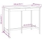 vidaXL Bartisch Grau 140x80x110 cm Massivholz Kiefer vidaXL Bartisch Grau 140x80x110 cm Massivholz Kiefer