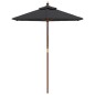 vidaXL Sonnenschirm mit Holzmast Schwarz 196x231 cm vidaXL Sonnenschirm mit Holzmast Schwarz 196x231 cm