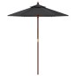 vidaXL Sonnenschirm mit Holzmast Schwarz 196x231 cm vidaXL Sonnenschirm mit Holzmast Schwarz 196x231 cm