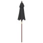 vidaXL Sonnenschirm mit Holzmast Schwarz 196x231 cm vidaXL Sonnenschirm mit Holzmast Schwarz 196x231 cm