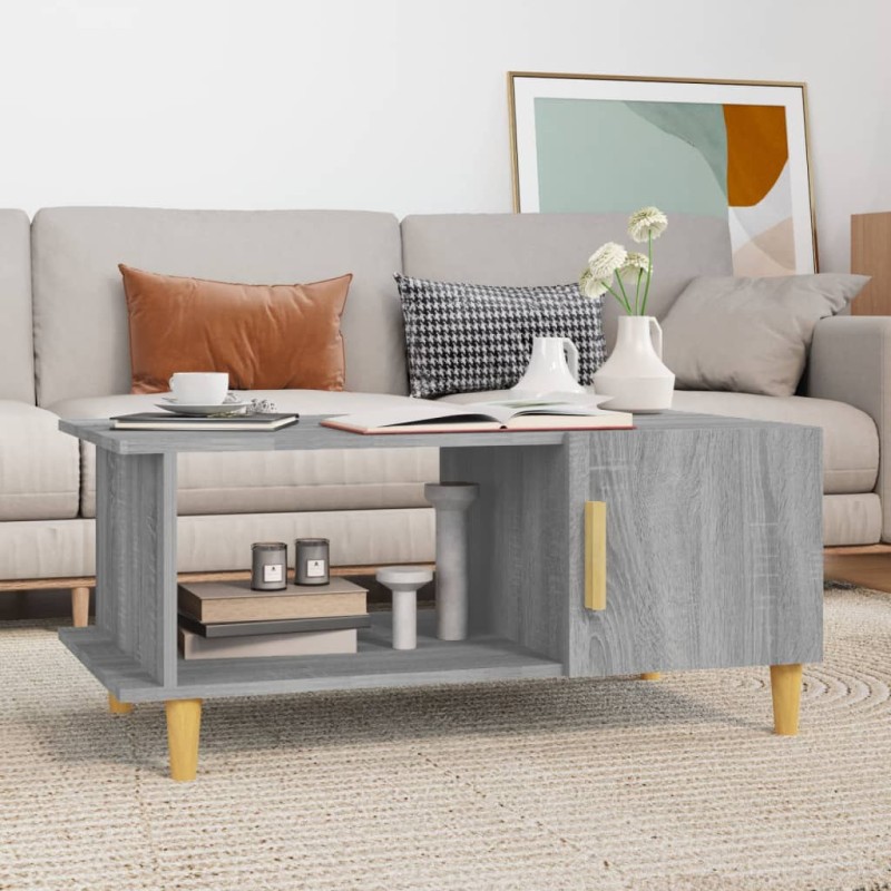 vidaXL Couchtisch Grau Sonoma 90x50x40 cm Holzwerkstoff vidaXL Couchtisch Grau Sonoma 90x50x40 cm Holzwerkstoff