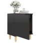 vidaXL Nachttisch mit Massivholz-Beinen Hochglanz-Schwarz 40x30x50 cm vidaXL Nachttisch mit Massivholz-Beinen Hochglanz-Schwarz 40x30x50 cm