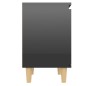 vidaXL Nachttisch mit Massivholz-Beinen Hochglanz-Schwarz 40x30x50 cm vidaXL Nachttisch mit Massivholz-Beinen Hochglanz-Schwarz 40x30x50 cm