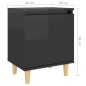 vidaXL Nachttisch mit Massivholz-Beinen Hochglanz-Schwarz 40x30x50 cm vidaXL Nachttisch mit Massivholz-Beinen Hochglanz-Schwarz 40x30x50 cm