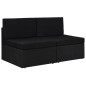 Modulares 2-Sitzer-Sofa Poly Rattan Schwarz Modulares 2-Sitzer-Sofa Poly Rattan Schwarz