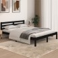 vidaXL Massivholzbett Kiefer 140x190 cm Schwarz vidaXL Massivholzbett Kiefer 140x190 cm Schwarz