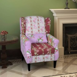 vidaXL Französischer Sessel mit Patchwork-Design Stoff 