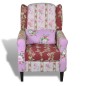 vidaXL Französischer Sessel mit Patchwork-Design Stoff vidaXL Französischer Sessel mit Patchwork-Design Stoff