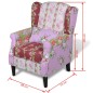 vidaXL Französischer Sessel mit Patchwork-Design Stoff vidaXL Französischer Sessel mit Patchwork-Design Stoff