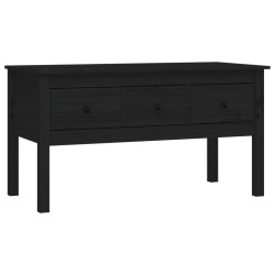 vidaXL Couchtisch Schwarz 102x49x55 cm Massivholz Kiefer
