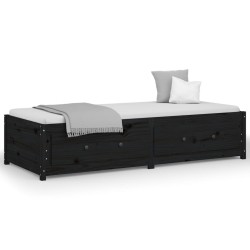 vidaXL Tagesbett Schwarz 75x190 cm Massivholz Kiefer