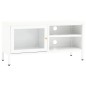 vidaXL TV-Schrank Weiß 90x30x44 cm Stahl und Glas vidaXL TV-Schrank Weiß 90x30x44 cm Stahl und Glas