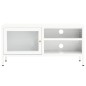 vidaXL TV-Schrank Weiß 90x30x44 cm Stahl und Glas vidaXL TV-Schrank Weiß 90x30x44 cm Stahl und Glas