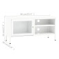 vidaXL TV-Schrank Weiß 90x30x44 cm Stahl und Glas vidaXL TV-Schrank Weiß 90x30x44 cm Stahl und Glas