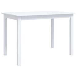 vidaXL Esstisch Weiß 114x71x75 cm Gummiholz Massiv