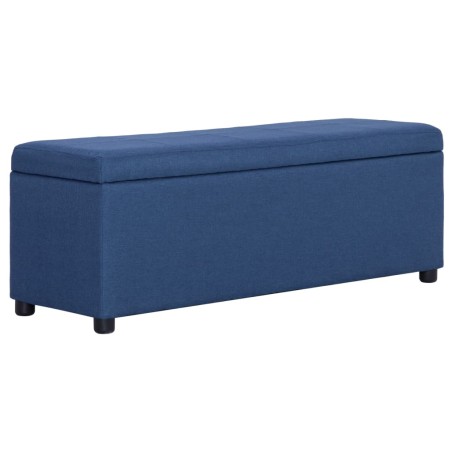 Bank mit Staufach 116 cm Blau Polyester