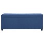Bank mit Staufach 116 cm Blau Polyester Bank mit Staufach 116 cm Blau Polyester