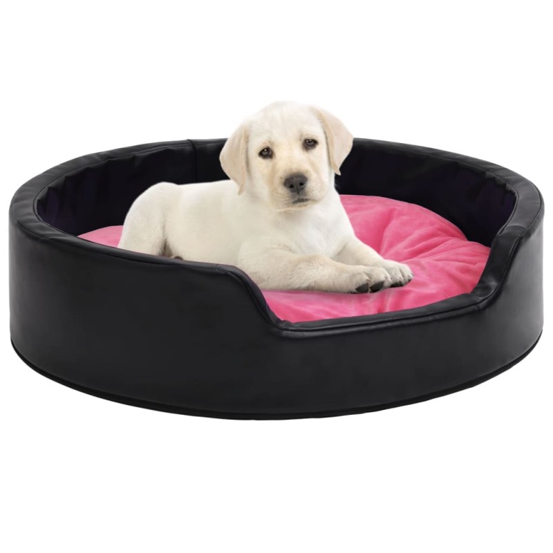 vidaXL Hundebett Schwarz-Pink 99x89x21 cm Plüsch und Kunstleder vidaXL Hundebett Schwarz-Pink 99x89x21 cm Plüsch und Kunstleder