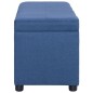 Bank mit Staufach 116 cm Blau Polyester Bank mit Staufach 116 cm Blau Polyester