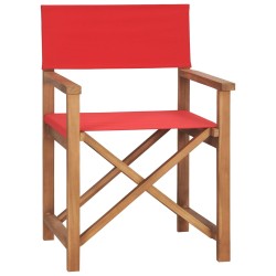 vidaXL Regiestühle 2 Stk. Klappbar Rot Massivholz Teak