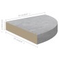 vidaXL Eck-Wandregal 2 Stk. Betongrau 25x25x3,8 cm MDF vidaXL Eck-Wandregal 2 Stk. Betongrau 25x25x3,8 cm MDF
