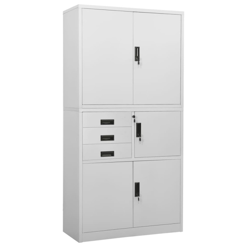 vidaXL Büroschrank Hellgrau 90x40x180 cm Stahl vidaXL Büroschrank Hellgrau 90x40x180 cm Stahl