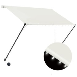 vidaXL Einziehbare Markise mit LED 150×150 cm Creme