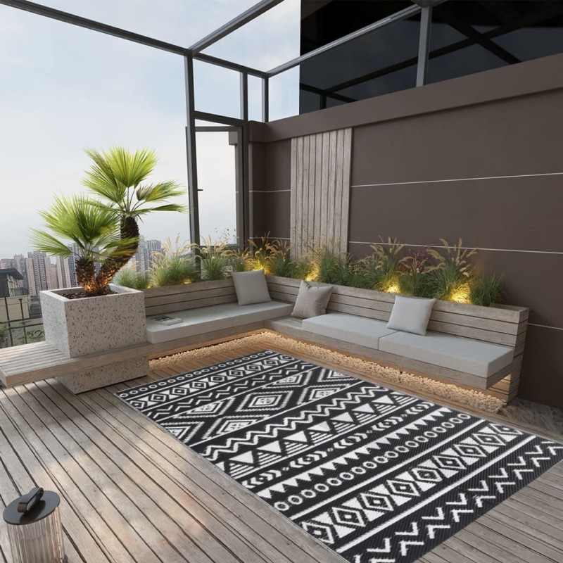 vidaXL Outdoor-Teppich Schwarz 160x230 cm PP vidaXL Outdoor-Teppich Schwarz 160x230 cm PP