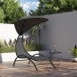 vidaXL Sonnenliege mit Dach Dunkelgrau 167x80x195 cm Stoff & Stahl vidaXL Sonnenliege mit Dach Dunkelgrau 167x80x195 cm Stoff & Stahl
