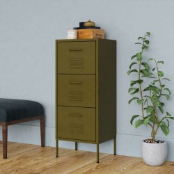 vidaXL Lagerschrank Olivgrün 42,5x35x101,5 cm Stahl    