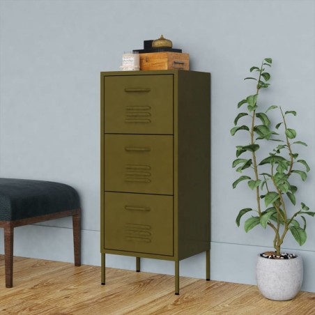 vidaXL Lagerschrank Olivgrün 42,5x35x101,5 cm Stahl    