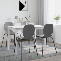 vidaXL Esstisch Weiß und Braun 114x71x75 cm Gummiholz Massiv