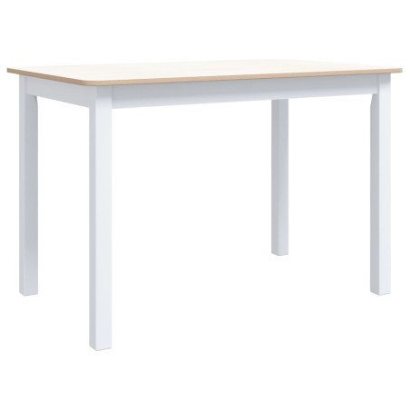 vidaXL Esstisch Weiß und Braun 114x71x75 cm Gummiholz Massiv