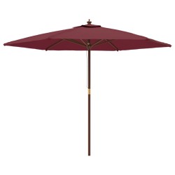 vidaXL Sonnenschirm mit Holzmast Bordeauxrot 299x240 cm