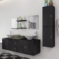 9-tlg. Badmöbel und Waschbecken Set Schwarz 9-tlg. Badmöbel und Waschbecken Set Schwarz