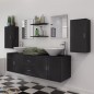 9-tlg. Badmöbel und Waschbecken Set Schwarz 9-tlg. Badmöbel und Waschbecken Set Schwarz
