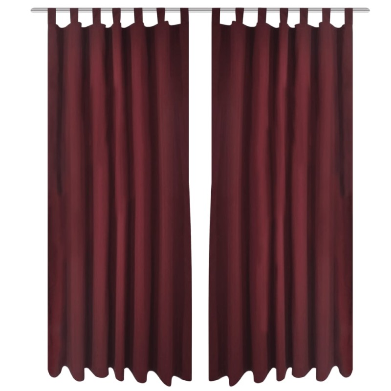 Vorhänge Gardinen aus Satin 2-teilig 140 x 175 cm Dunkelrot Vorhänge Gardinen aus Satin 2-teilig 140 x 175 cm Dunkelrot
