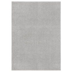 vidaXL Teppich Kurzflor 140x200 cm Hellgrau