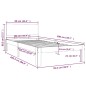 vidaXL Massivholzbett Schwarz Kiefer 90x200 cm vidaXL Massivholzbett Schwarz Kiefer 90x200 cm
