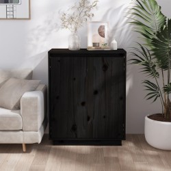 vidaXL Sideboard Schwarz 60x34x75 cm Massivholz Kiefer
