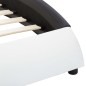 Bettgestell mit LED Weiß und Schwarz Kunstleder 160 x 200 cm Bettgestell mit LED Weiß und Schwarz Kunstleder 160 x 200 cm