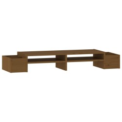 vidaXL Monitorständer Honigbraun 100x27,5x15 cm Massivholz Kiefer