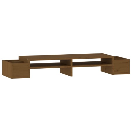 vidaXL Monitorständer Honigbraun 100x27,5x15 cm Massivholz Kiefer