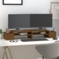 vidaXL Monitorständer Honigbraun 100x27,5x15 cm Massivholz Kiefer vidaXL Monitorständer Honigbraun 100x27,5x15 cm Massivholz Kiefer