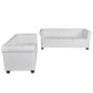 vidaXL Chesterfield-Sofas 2-Sitzer und 3-Sitzer Kunstleder Weiß vidaXL Chesterfield-Sofas 2-Sitzer und 3-Sitzer Kunstleder Weiß