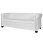 vidaXL Chesterfield-Sofas 2-Sitzer und 3-Sitzer Kunstleder Weiß vidaXL Chesterfield-Sofas 2-Sitzer und 3-Sitzer Kunstleder Weiß